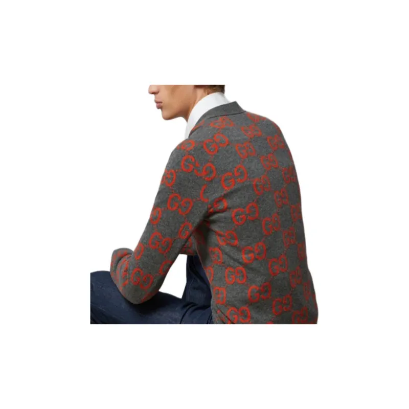 GUCCI Gg Supreme jacquard Wool Cardigan-2