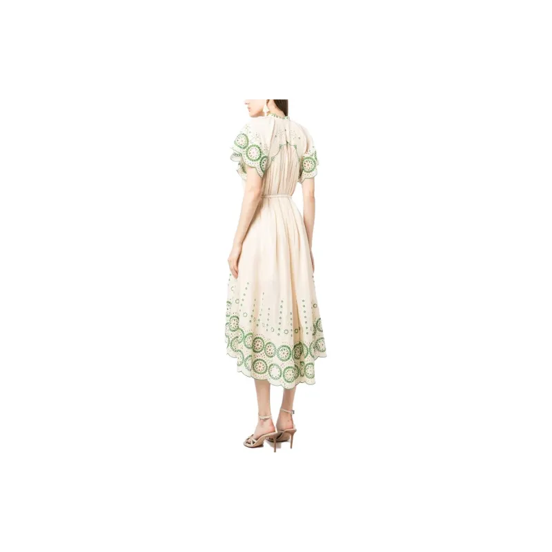 Zimmermann Raie Embroidered Midi Dress-2