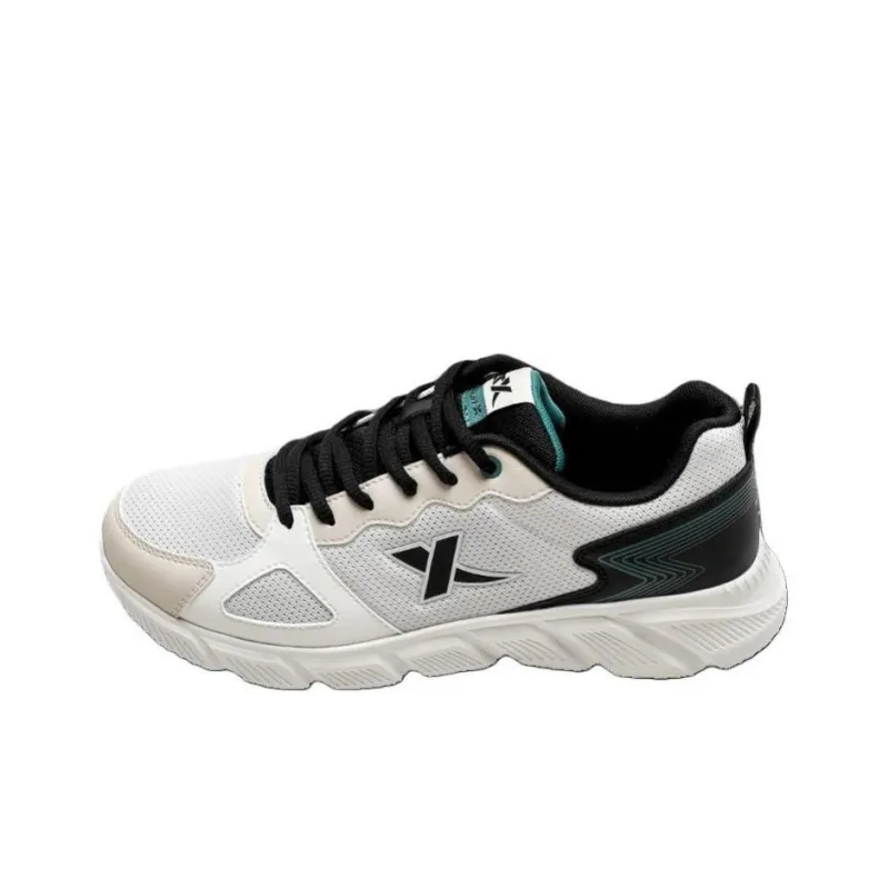 XTEP Cushioned Breathable Slip Resistant Low Top Sprint Running Shoes Men's White Black-0