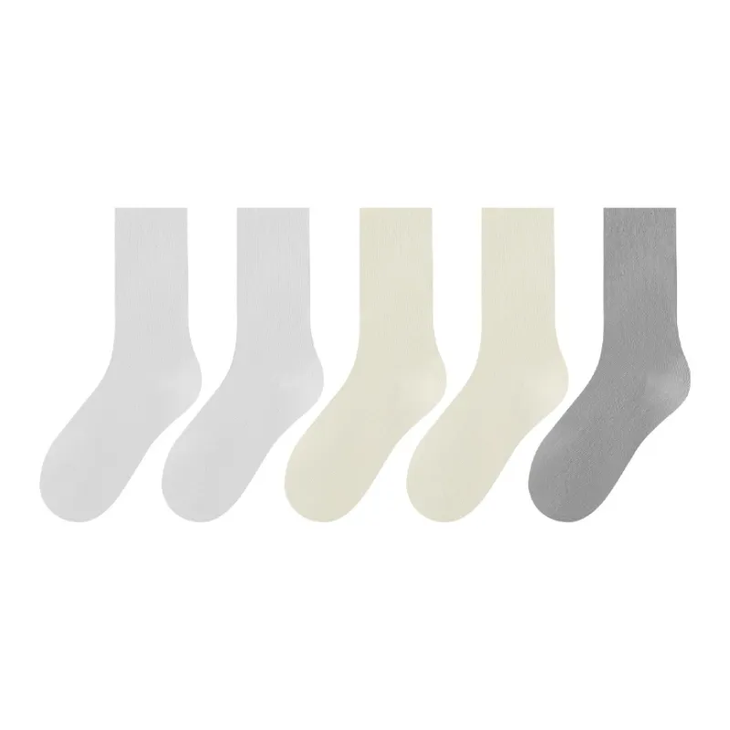 MADALLO Mid Calf Socks Women's 5 Pack White-9