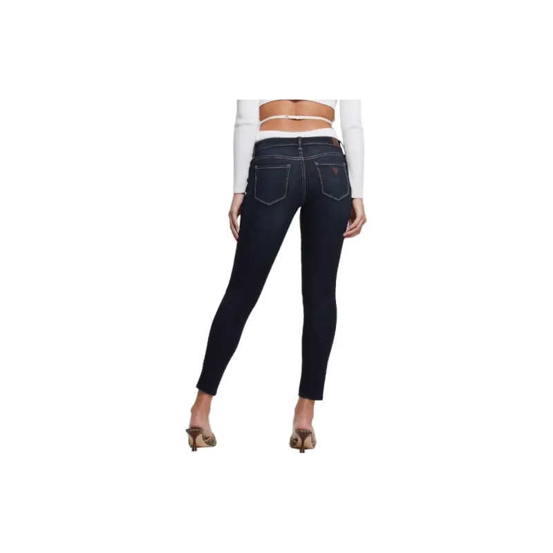 GUESS Low-Rise Power Skinny Jeans Jeans Women's Dark Blue-3