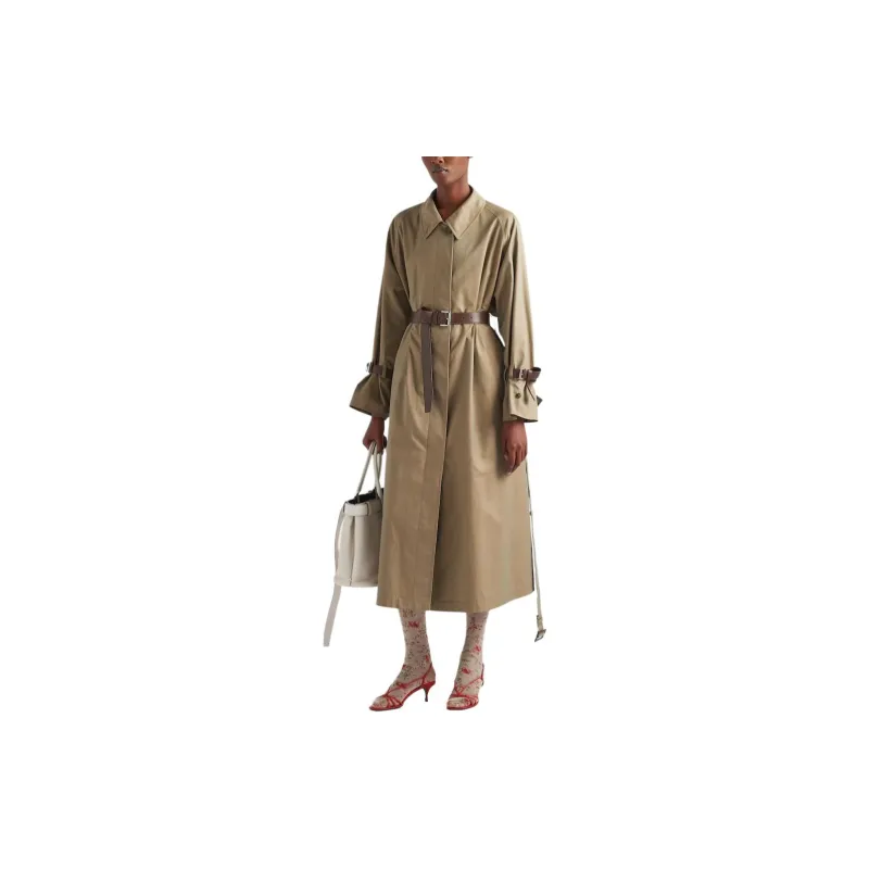 PRADA Long Sleeved Belted Trench Coat-1