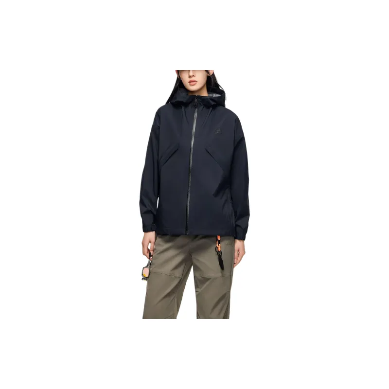 Anta Water Resistant Windproof Breathable Windbreaker Jacket Women's Night Black-2