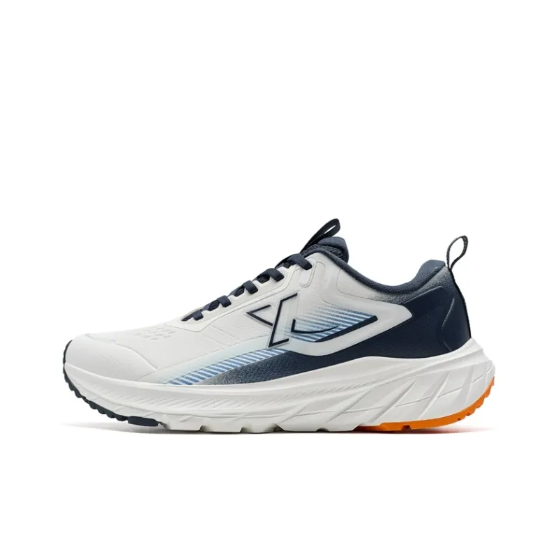 XTEP Comfortably Slip Resistant Coverage Rebound Low Top Casual Running Shoes Men's White Blue-0