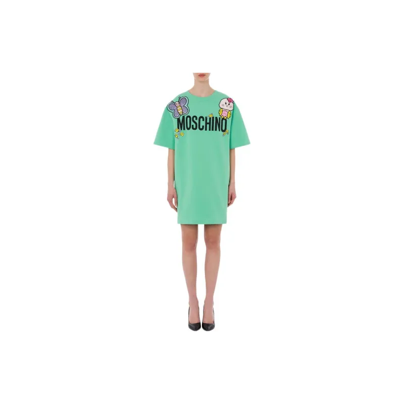 MOSCHINO Short-Sleeved Dresses Women's Green-1