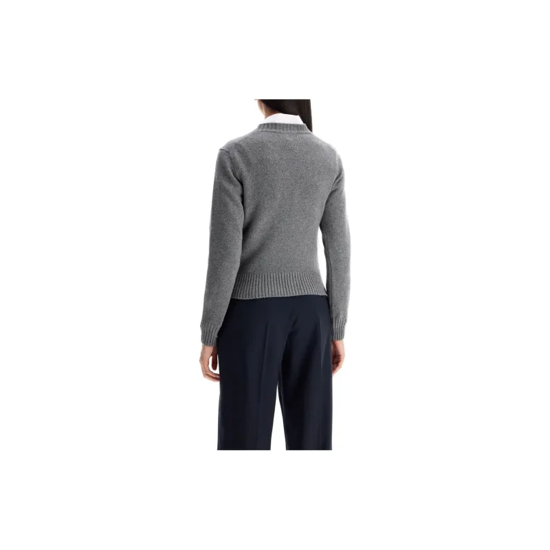 AMIPARIS Paris Ami De Coeur Logo Embroidered Knit Cropped Jumper-2