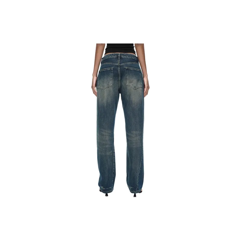 HDFULERN Jeans Women's Dark Blue-3