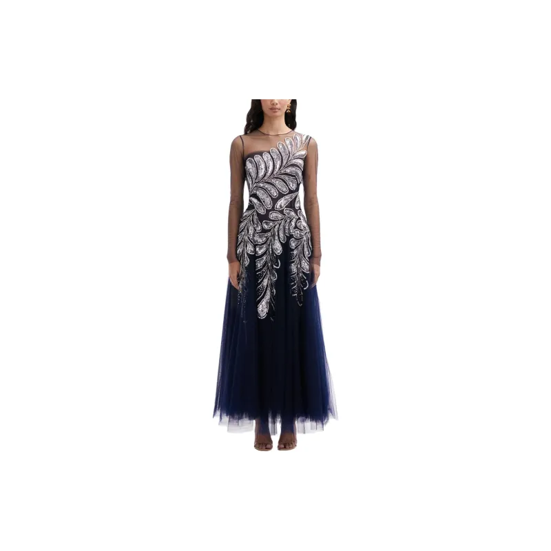 Oscar De La Renta Fern Crystal-embellished Tulle Dress-1