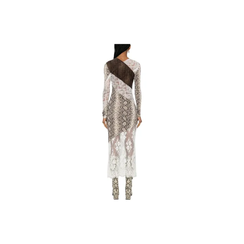 Marine Serre Floral lace Panelled Midi Dress-2