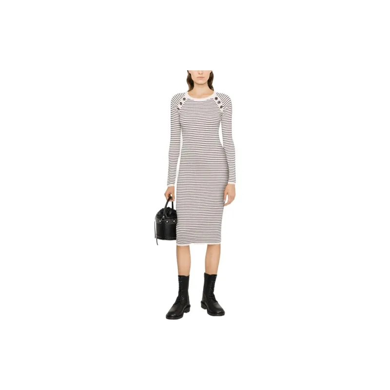 PINKO Long Sleeved Dresses Women's Black/White-1