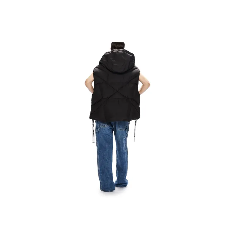 KHRISJOY Zip Up Sleeless Drawstring Gilet-3