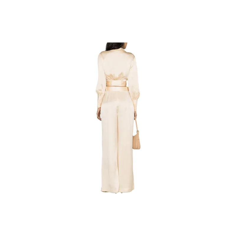 Zimmermann Belted Silk Palazzo Pants-4