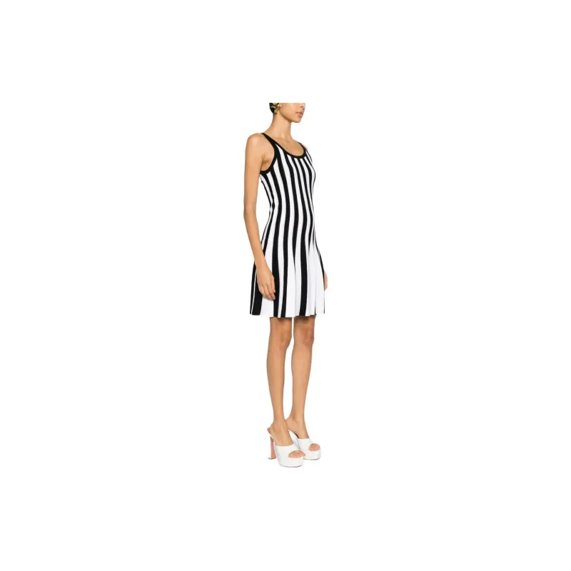 MOSCHINO Striped Ribbed knit Minidress-3