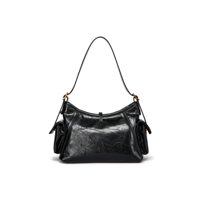 FAIRWHALE PU Shoulder Bag Regular Women's Black/Brown/Khaki/White/Burgundy/Silver-3