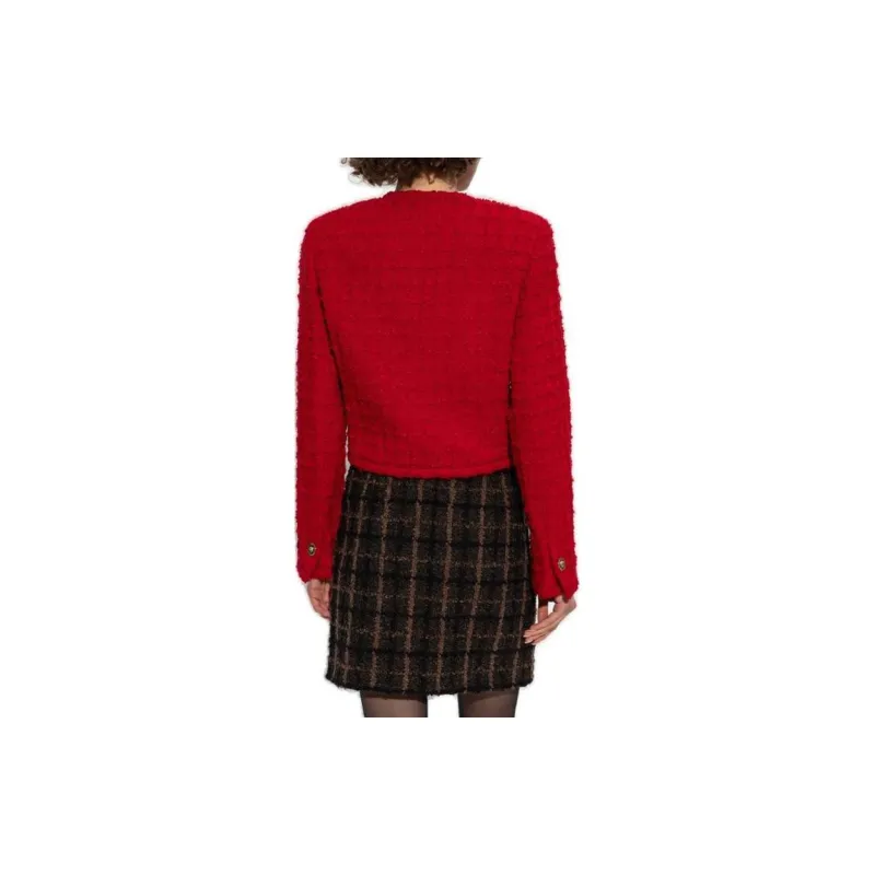 VERSACE Cropped Tweed Jacket-3