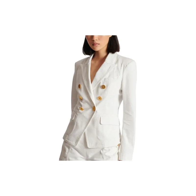 BALMAIN 6 Button Double breasted Denim Blazer-2
