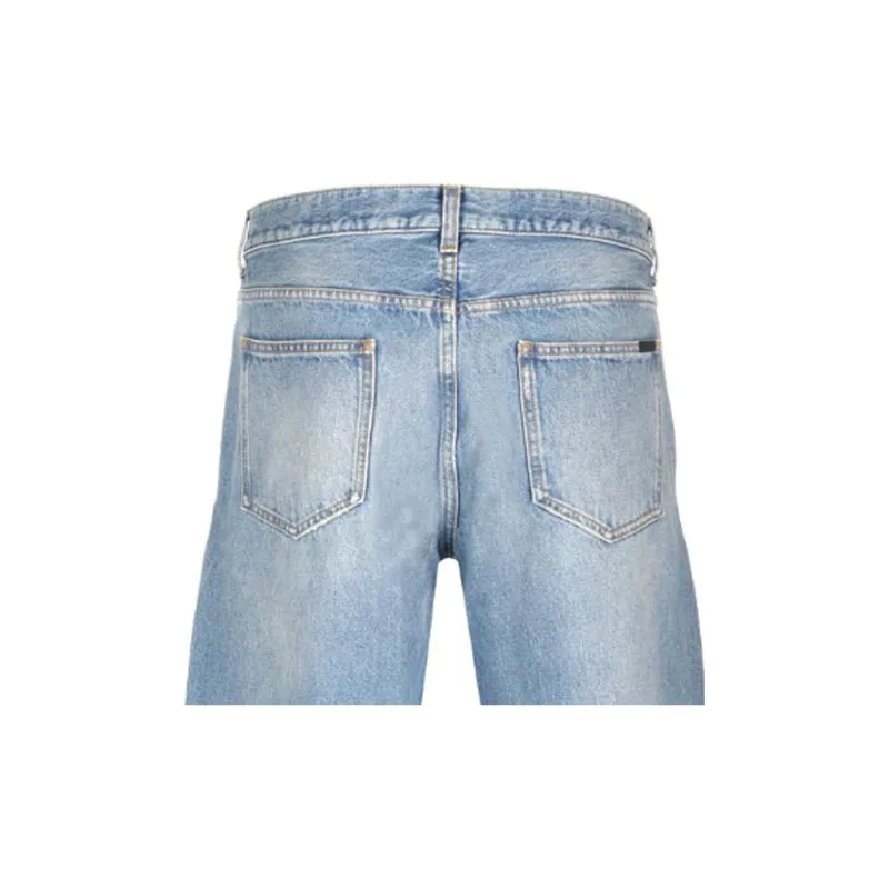 SAINT LAURENT Button Detailed Straight Leg Jeans-2