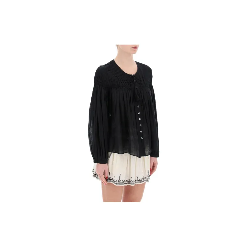 ISABEL MARANT ETOILE Pleat Detailed Buttoned Blouse-3
