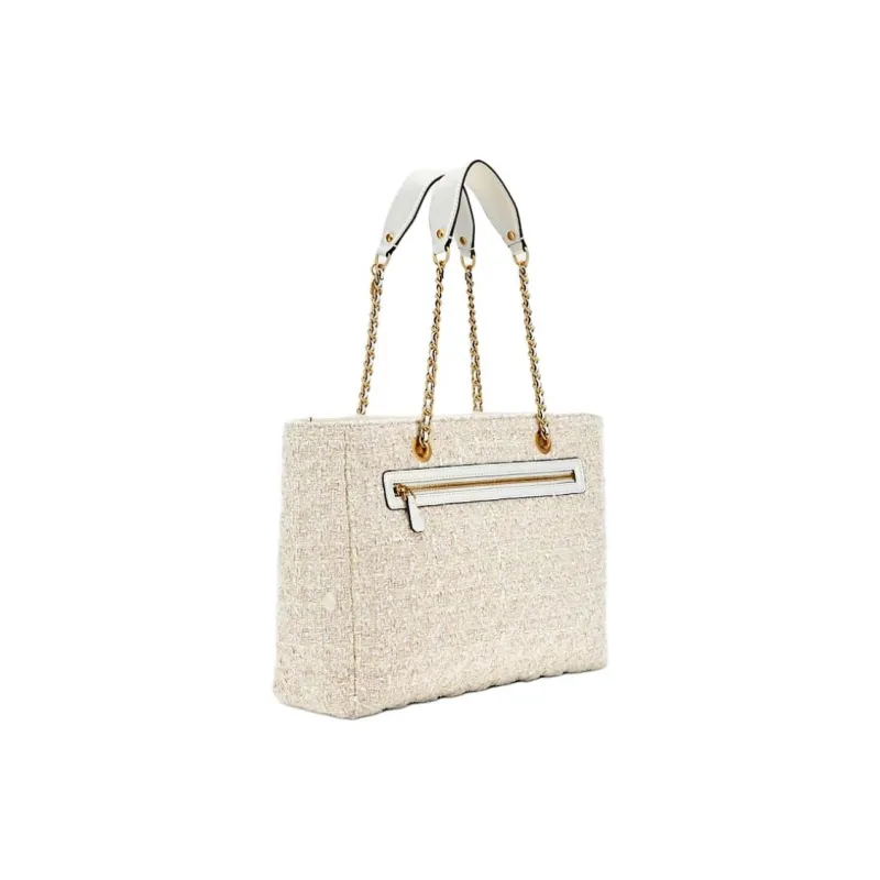 GUESS Polyester Tote Bag Shopping Bag Shoulder Bags Women's White-1