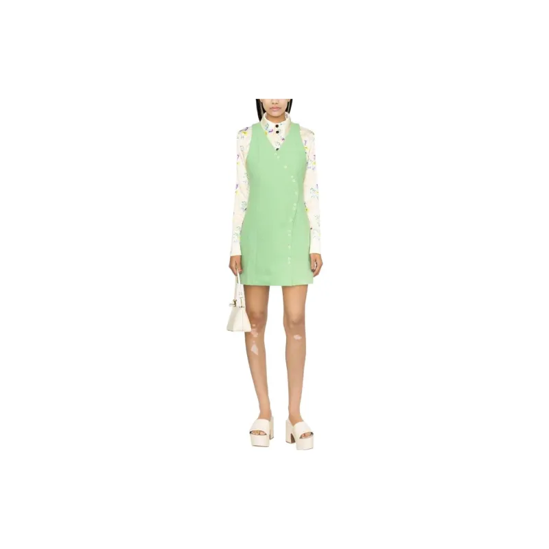 GANNI Sleeveless Dresses Women's Green-1