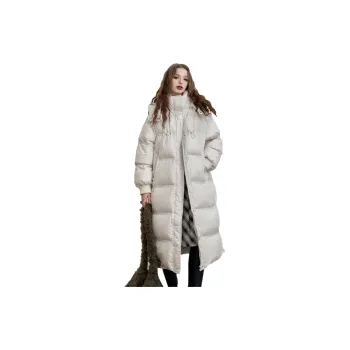 ELF SACK 90% White Duck Down Long Hooded Down Jacket Women's