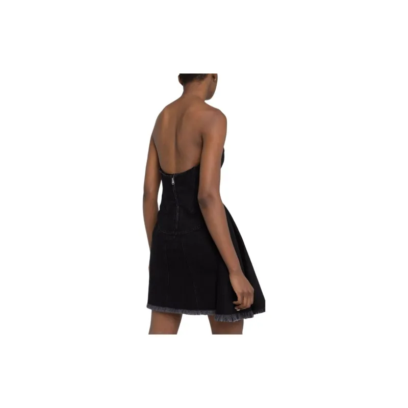 Alexander McQueen Frayed Edge Denim Mini Dress-4