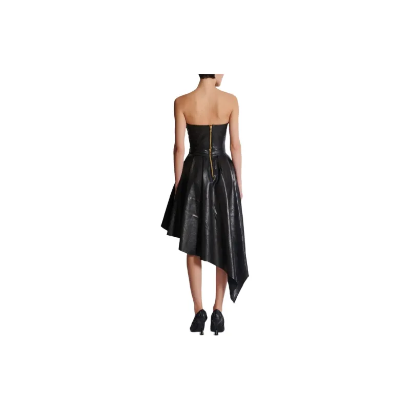 BALMAIN Zip up Leather Corset Top-4
