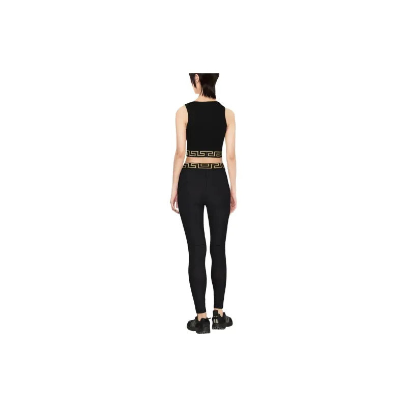 VERSACE Logo-waistband Leggings-3