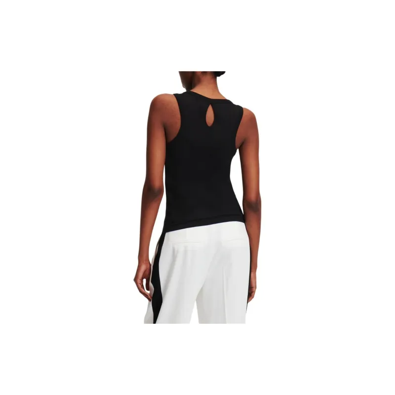 KARL LAGERFELD / Karl Lagerfeld Jeans Signature Rhinestone embellished Tank Top-2