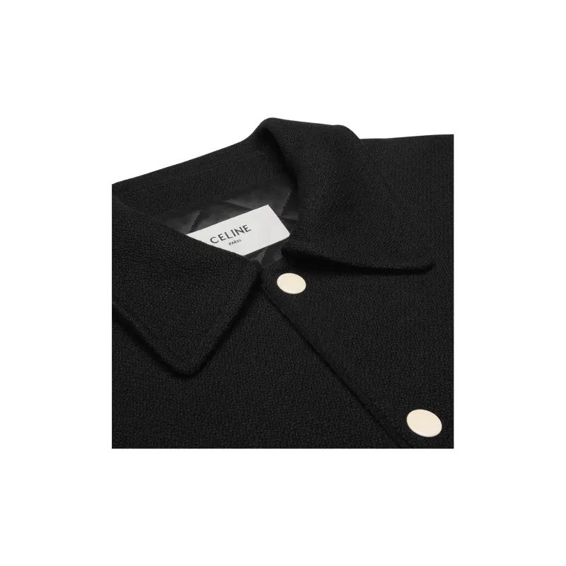 CELINE Baseball Teddy Jacket In Textured Wool-4