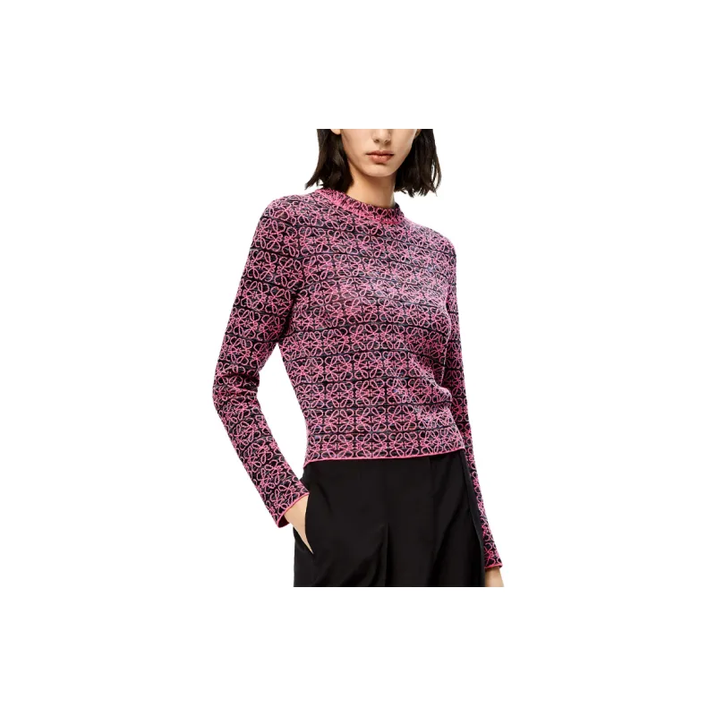 LOEWE Anagram Sweater 'Pink/Black'-2