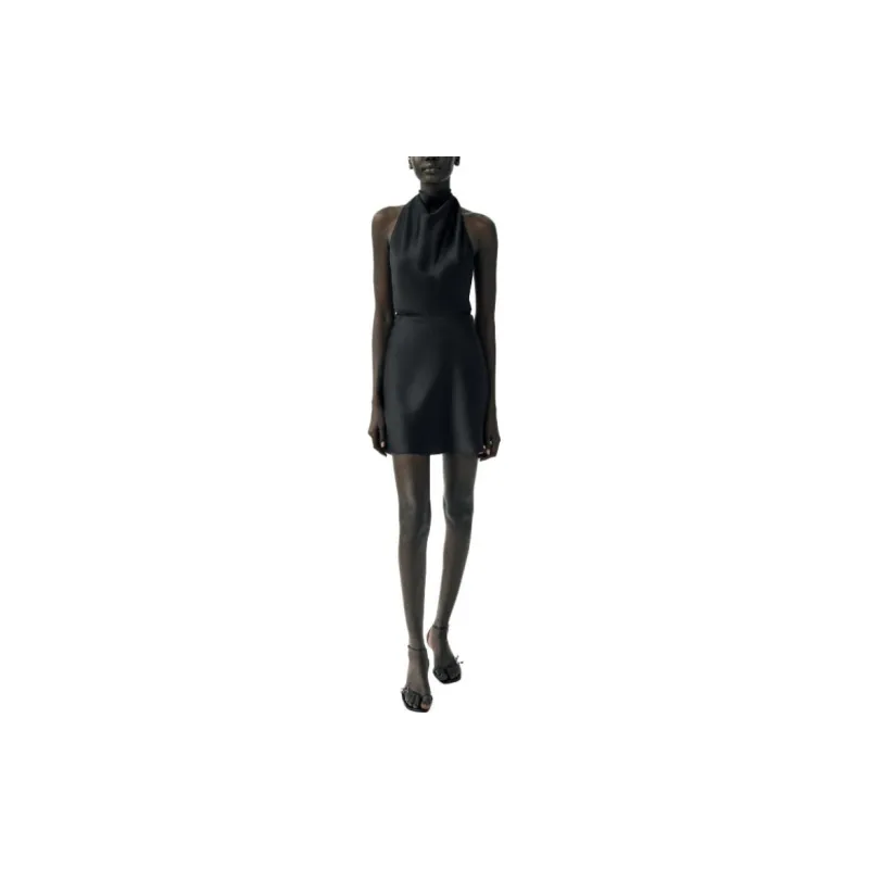 ZARA Sleeveless Dress Women's Black-1