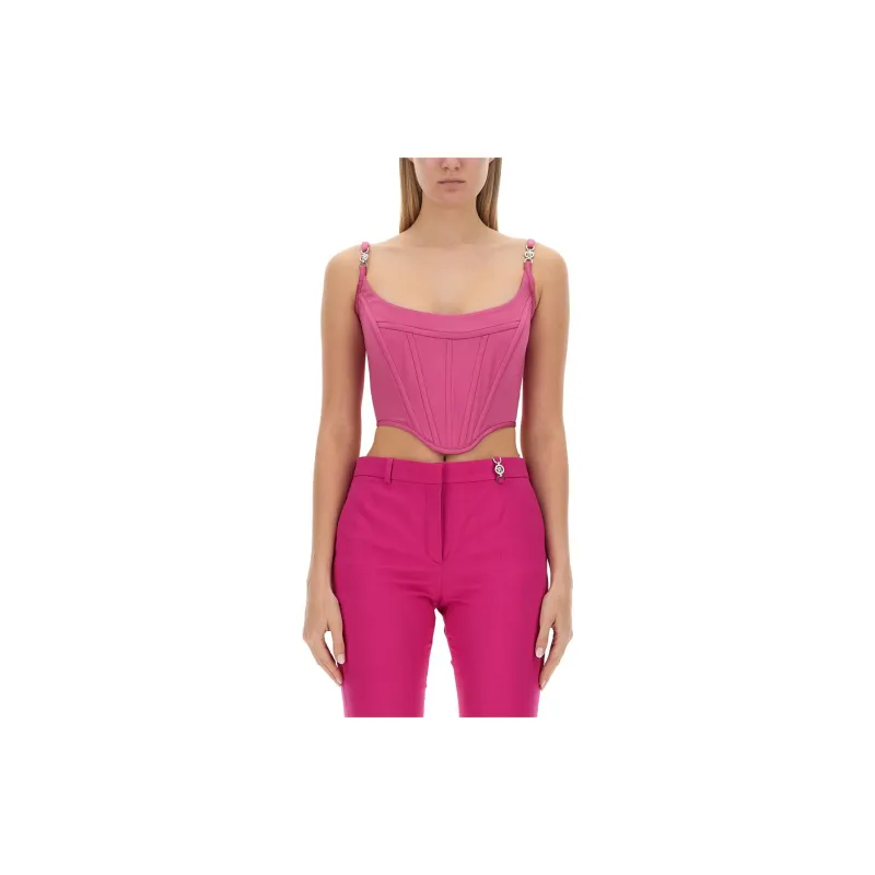 VERSACE Medusa Motif Squared Neck Corset Top-3