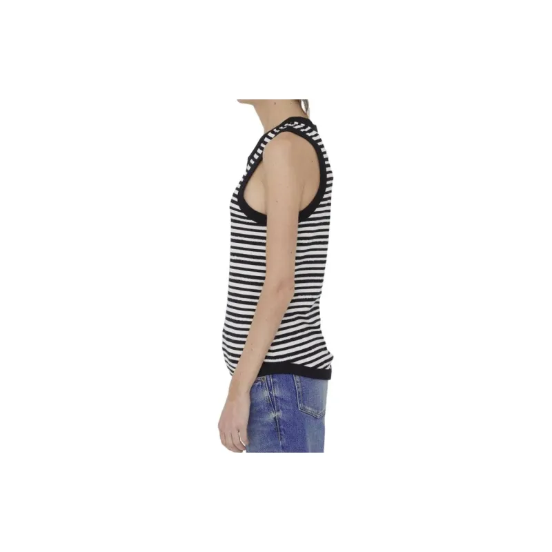 SAINT LAURENT Cassandre Striped Tank Top-5