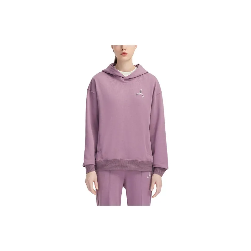 LI NING 1990 Sweatshirts Women's Lotus Gray Purple-2
