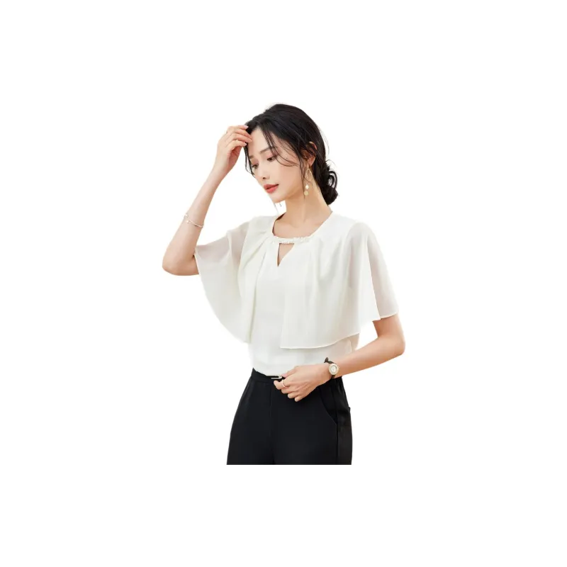 TERRE BLEUE SS24 Chiffon Shirts Women's Apricot-5