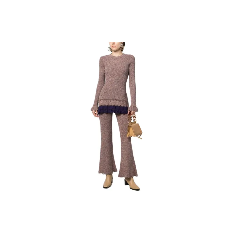 Ulla Johnson Knitted Flared Trousers-1