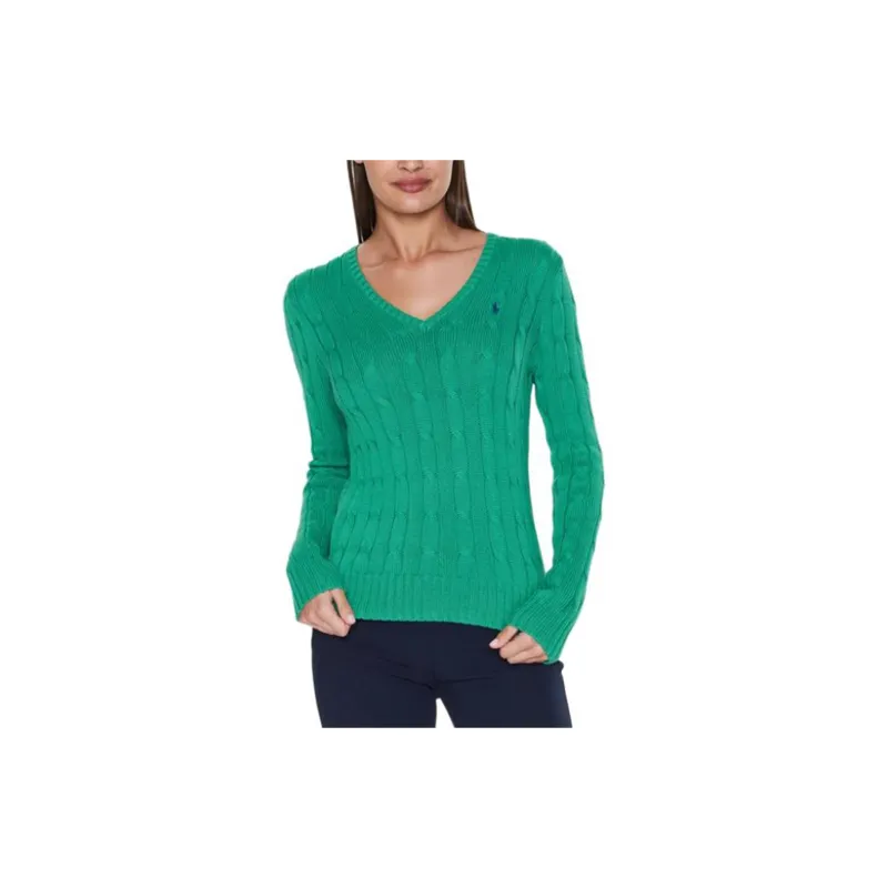 Polo Ralph Lauren Kimberly Cable Knitted V Neck Jumper-3