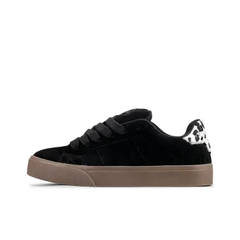 LuzaoT SUPER DRAG Anti Slip And Wear Resistant Lightweight Low Top Skateboard Shoes Unisex Leopard Print Black