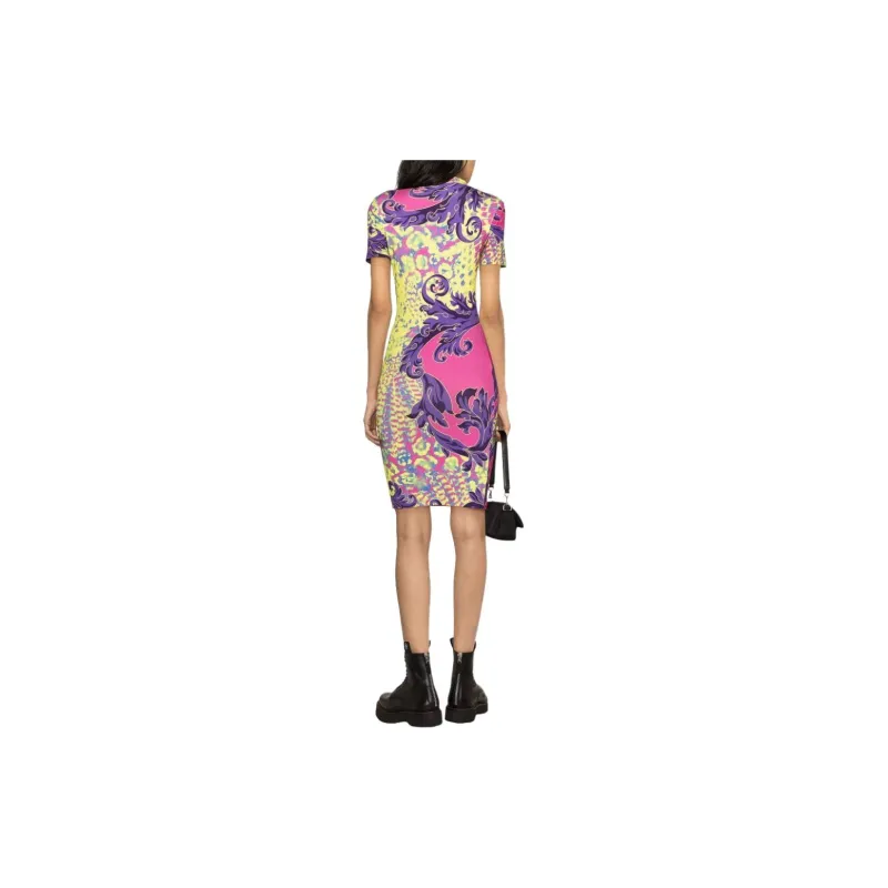 VERSACE JEANS COUTURE Animalier Print Midi Dress-2
