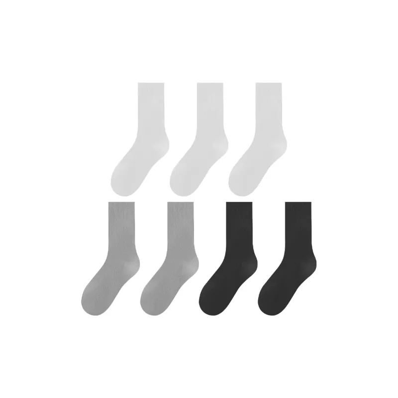 MADALLO Mid Calf Socks Women's 5 Pack White-24