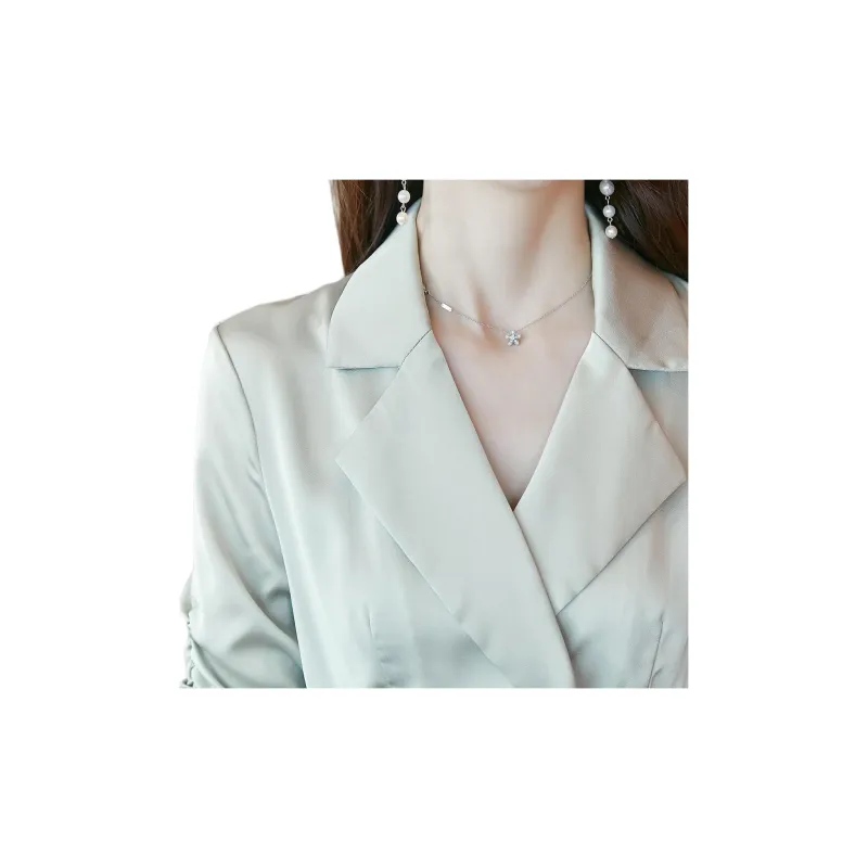 Mo Han Yi Mei Short Sleeved Dresses Women's Pea Green-0