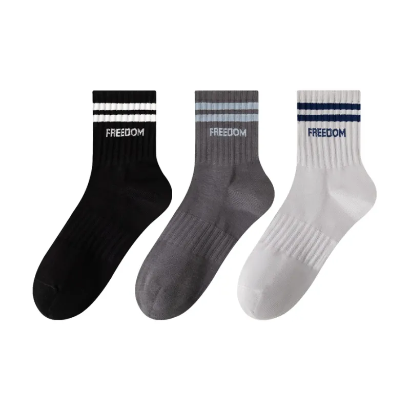 MIIOW Trend Party Series Mid Calf Socks Unisex 3 Pack-8