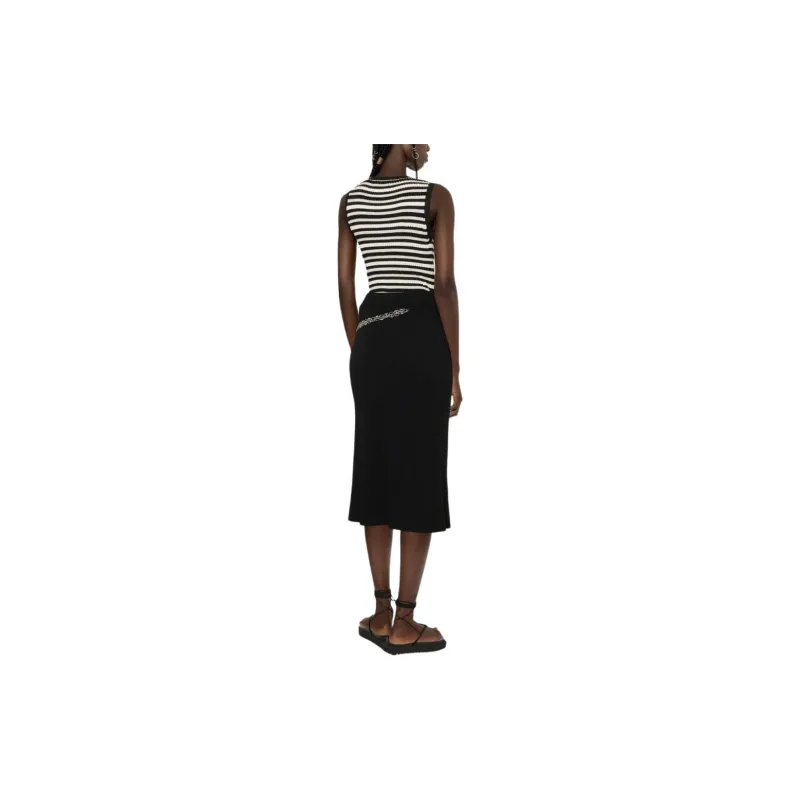 Paco Rabanne Chain detail Ribbed knit Skirt-1