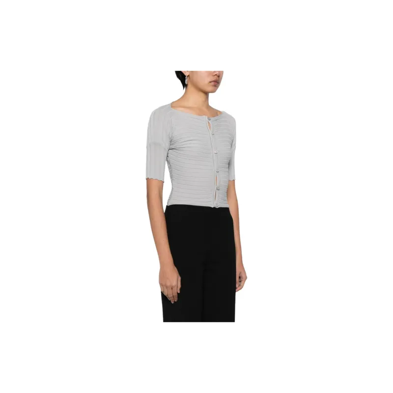 LOW CLASSIC Ribbed Buttoned Fine knitted Top-2