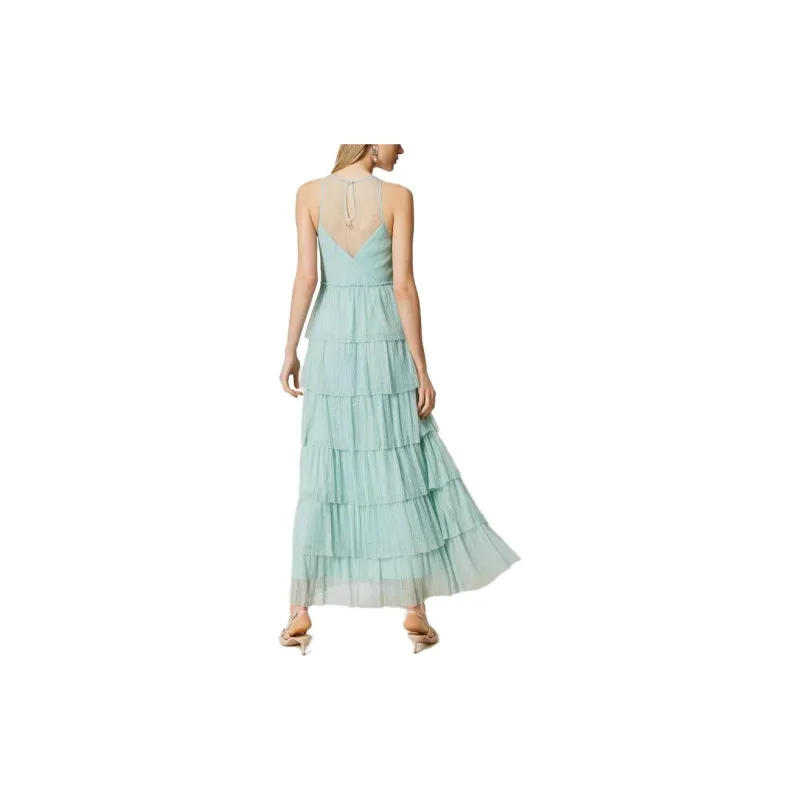 Twinset Flounce Detail Tulle Maxi Dress-3