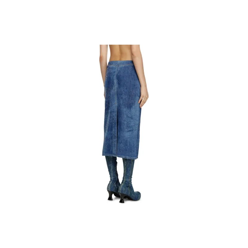 DIESEL De Pra S3 Denim Midi Skirt-3