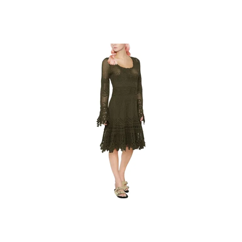 Polo Ralph Lauren Long-Sleeved Dresses Women's Army Green-1