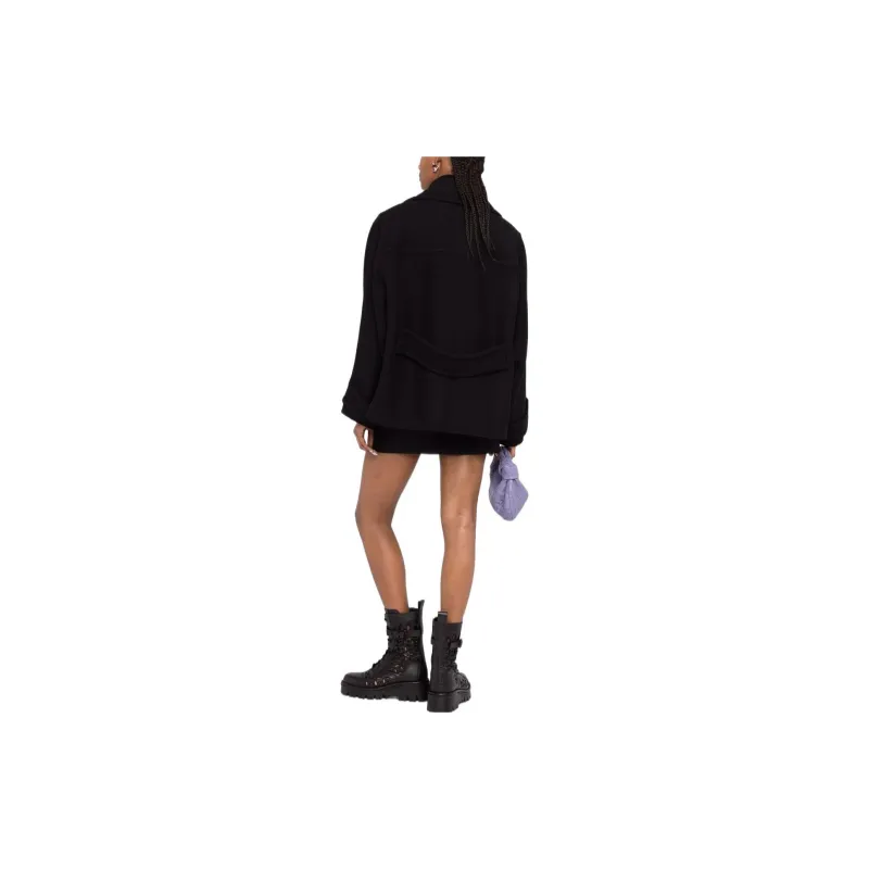 Valentino Cropped Coats Women's Black-2