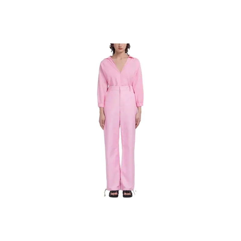 MARNI Logo Embroidered High Waist Trousers-1